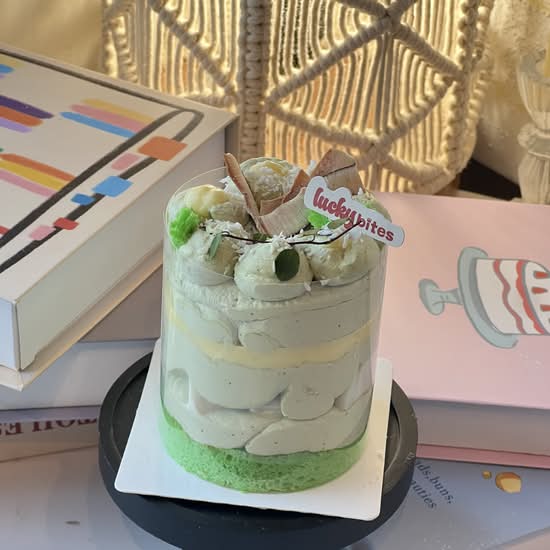 3 Inch Lemon Pandan Green Thai Tea Cake / 3寸柠檬斑斓绿泰茶蛋糕